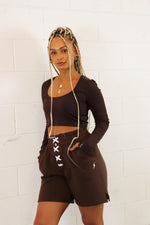 Load image into Gallery viewer, The Malia Set - Chocolate (Sweat short) - Eris Collective
