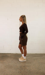 Load image into Gallery viewer, The Malia Set - Chocolate (Sweat short) - Eris Collective
